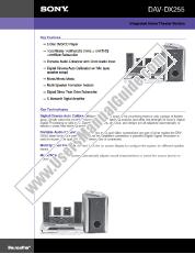 Ver DAV-DX255 pdf Especificaciones de comercialización
