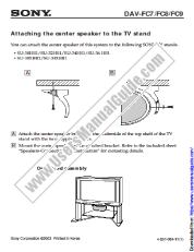 View DAV-FC9 pdf Attaching Center Speaker to the TV Stand