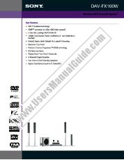 Vezi DAV-FX100W pdf Specificațiile de marketing