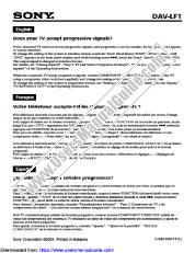 Vezi DAV-LF1 pdf Notă: Are televizorul dvs. acceptă semnale progresive?