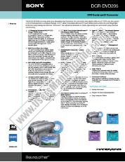 Ver DCR-DVD205 pdf Especificaciones de comercialización