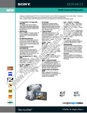 Voir DCR-HC21 pdf Spécifications de marketing