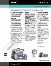 Ver DCR-HC26 pdf Especificaciones de comercialización