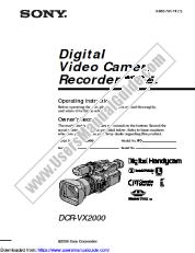 View DCR-VX2000 pdf Operating Instructions  (primary manual)