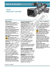Ver DCR-VX2100 pdf Especificaciones de comercialización