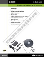 Voir D-EJ016CK pdf Spécifications du produit