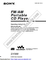 Vezi D-F200 pdf Instrucțiuni de operare (manual primar)