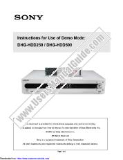 View DHG-HDD500 pdf Demo Mode Instructions