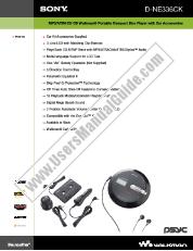 Ver D-NE336CK pdf Especificaciones del producto
