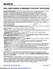 Voir DPP-EX50 pdf Contrat de Licence Utilisateur Final pour Sony Software