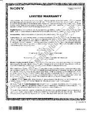 View DSC-N1 pdf Limited Warranty (U.S. Only)