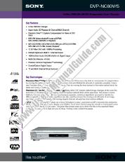 Ver DVP-NC80V/S pdf Especificaciones de comercialización