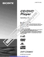 Ver DVP-CX985V pdf Manual de instrucciones (reproductor de CD/DVD DVP-CX985V)