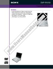 Ver DVP-FX705 pdf Especificaciones de comercialización