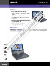 Ver DVP-FX810 pdf Especificaciones de comercialización