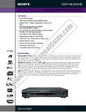Ver DVP-NC80V pdf Especificaciones del producto