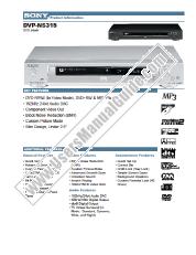 View DVP-NS315 pdf Specifications with Key Features