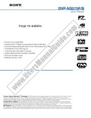 Voir DVP-NS575P pdf Spécifications de marketing