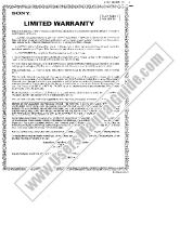 View KDE-42XBR950 pdf Limited Warranty