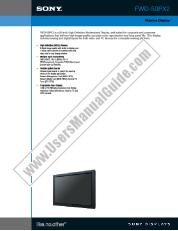Ver FWD-50PX2 pdf Especificaciones del producto