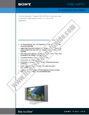 Vezi FWD-42PV1 pdf Specificațiile de marketing