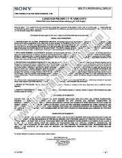 View PFM-42B1 pdf Standard Product Warranty