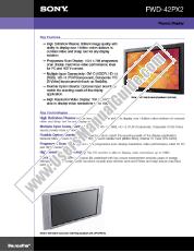 Voir FWD-42PX2 pdf Spécifications de marketing