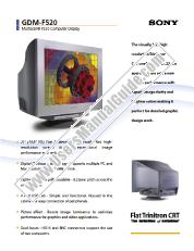 Ver GDM-F520 pdf Especificaciones de comercialización