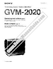 View GVM-2020 pdf Operating Instructions  (primary manual)
