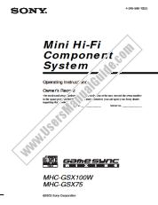 View MHC-GSX75 pdf Operating Instructions