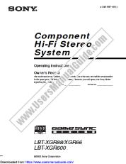 View HCD-XGR600 pdf Operating Instructions
