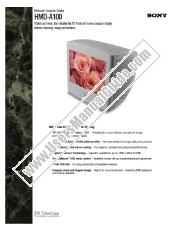 Voir HMD-A100 pdf Spécifications de marketing