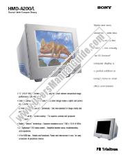 Voir HMD-A200/L pdf Spécifications de marketing