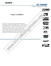 Ver HT-4800DP pdf Especificaciones de comercialización