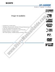 Ver HT-5800DP pdf Especificaciones de comercialización