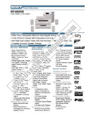 Ver HT-6500D pdf Especificaciones de comercialización