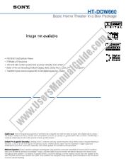 Ver HT-DDW660 pdf Especificaciones de comercialización