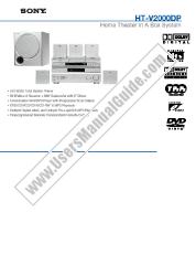 Ver HT-V2000DP pdf Especificaciones de comercialización