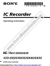 Voir ICD-SX25 pdf Mode d'emploi