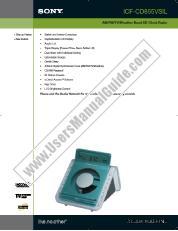Ver ICF-CD855V pdf Especificaciones de comercialización