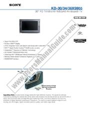View KD-34XS955 pdf Marketing Specifications