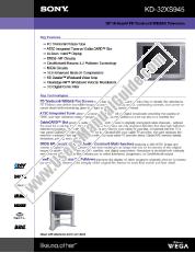 Visualizza KD-32XS945 pdf Specifiche del prodotto