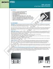 Voir KDF-46E2000 pdf Spécifications de marketing