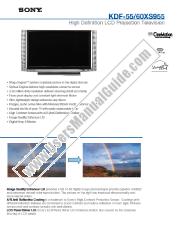 Ver KDF-55XS955 pdf Especificaciones de comercialización