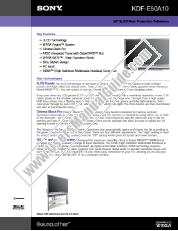 Ver KDF-E50A10 pdf Especificaciones del producto
