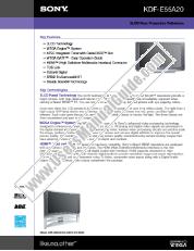 Voir KDF-E55A20 pdf Spécifications du produit