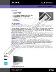 View KDF-E60A20 pdf Product Specifications