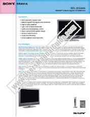 Ver KDL-26S2000 pdf Especificaciones de comercialización