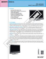 View KDL-32S2000 pdf Marketing Specifications