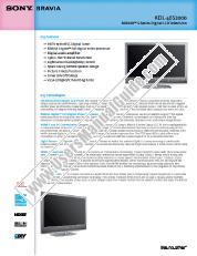 View KDL-46S2000 pdf Marketing Specifications